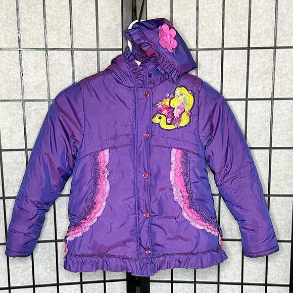 Rapunzel Coat 7/8 Disney Store Girls Jacket Tangled - Picture 10 of 11